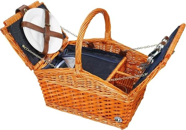 Cilio Picknickkorb SALERNO Rotbraun 3 Cilio Picknickkorb SALERNO Rotbraun