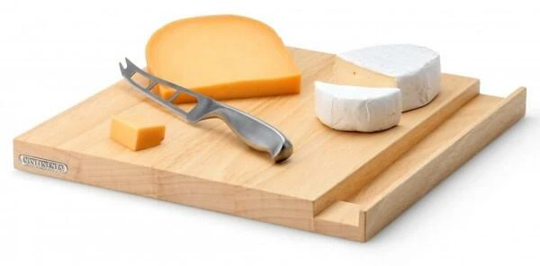 Continenta Käsebrett Aus Gummibaumholz Mit Messer 30 Cm 4 Continenta Käsebrett Aus Gummibaumholz Mit Messer 30 Cm – Bild 2