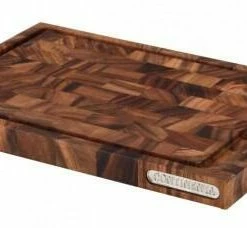 Continenta Tranchierbrett Aus Akazie Stirnholz 36,5 X 25 X 2,8 Cm