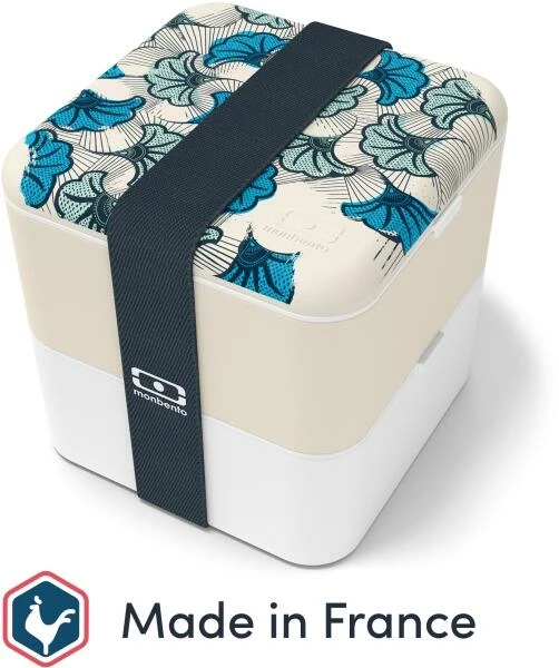 Monbento MB Square Bento-Box Graphic Blue Wax 3 Monbento MB Square Bento-Box Graphic Blue Wax