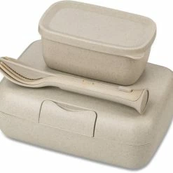 Koziol Lunch Box Candy Ready Mit Besteck-Set In Sand