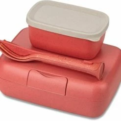 Koziol Lunch Box Candy Ready Mit Besteck-Set In Coral