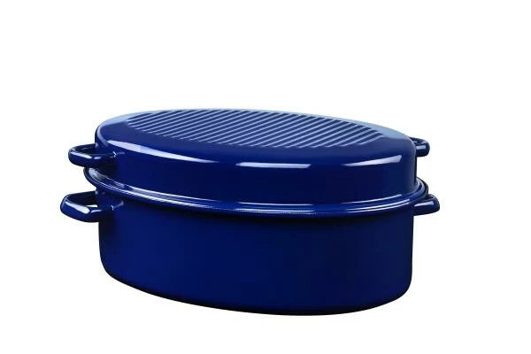 Riess Emaille Riess Gänsebräter, Oval Aus Emaille In Kobaltblau 38 Cm