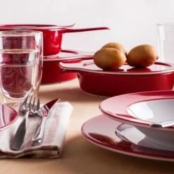 Eschenbach Flacher Topf Mit Deckel Cook & Serve In Kirsche 24 Cm / 1,2 Liter 12 Eschenbach Flacher Topf Mit Deckel Cook & Serve In Kirsche 24 Cm / 1,2 Liter -Mepal Shop Cook and Serve kirsche 1 2