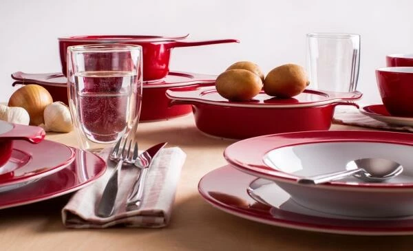 Eschenbach Flacher Topf Mit Deckel Cook & Serve In Kirsche 24 Cm / 1,2 Liter 6 Eschenbach Flacher Topf Mit Deckel Cook & Serve In Kirsche 24 Cm / 1,2 Liter – Bild 4