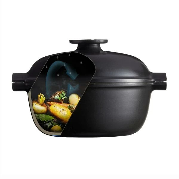 Emile Henry Schmortopf Delight rund in ardoise Emile Henry Schmortopf Delight Rund In Ardoise 27 Cm / 19,5 Cm / 4 Liter -Mepal Shop EH 66XX 7766XX Cocotte Casserole DutchOven Illustration 1