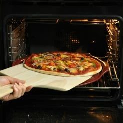 Emile Henry Pizzastein In Fusain, 37 Cm -Mepal Shop EH 761X Amb PizzaStone CherryTomatoes Olives Mozza Oven V
