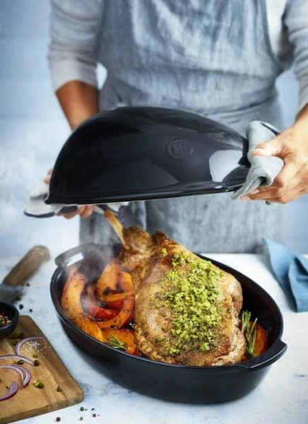 Emile Henry Hähnchenbräter XL In Fusain 4 Emile Henry Hähnchenbräter XL In Fusain – Bild 2