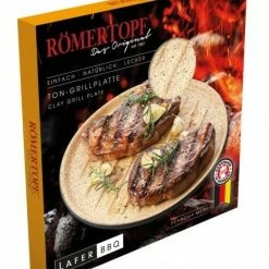 Römertopf Plancha Lafer BBQ Mit Grillstegen, Rund -Mepal Shop Roemertopf Lafer Plancha BBQ rund Rillen 3 l