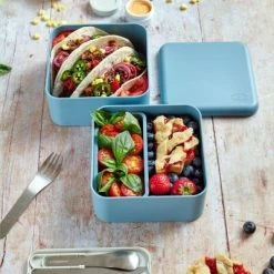 Monbento MB Square Bento-Box Denim, Made In France -Mepal Shop mb square blue denim 50304790361 o